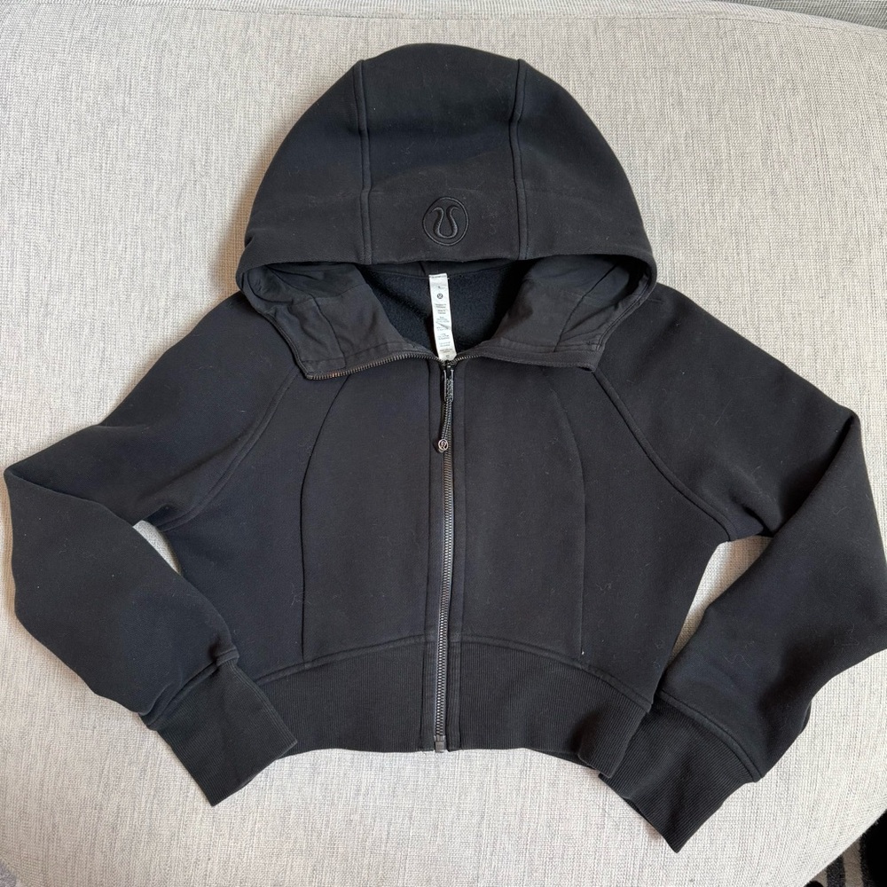 Black lululemon crop zip hoodie
